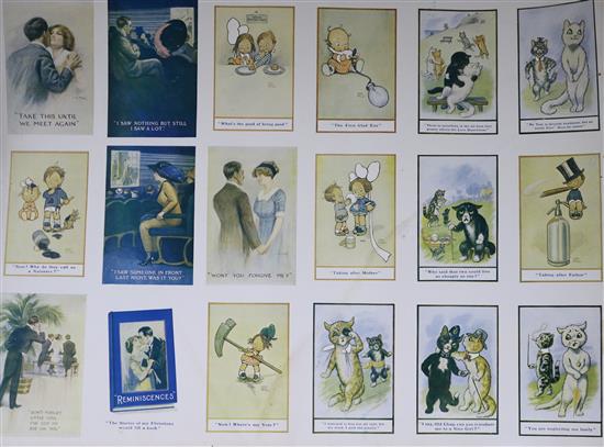 An unusual Carlton Publishing printer sheet of postcards, including Mabel Lucie Atwell, 47.5 x 63.5cm., unframed